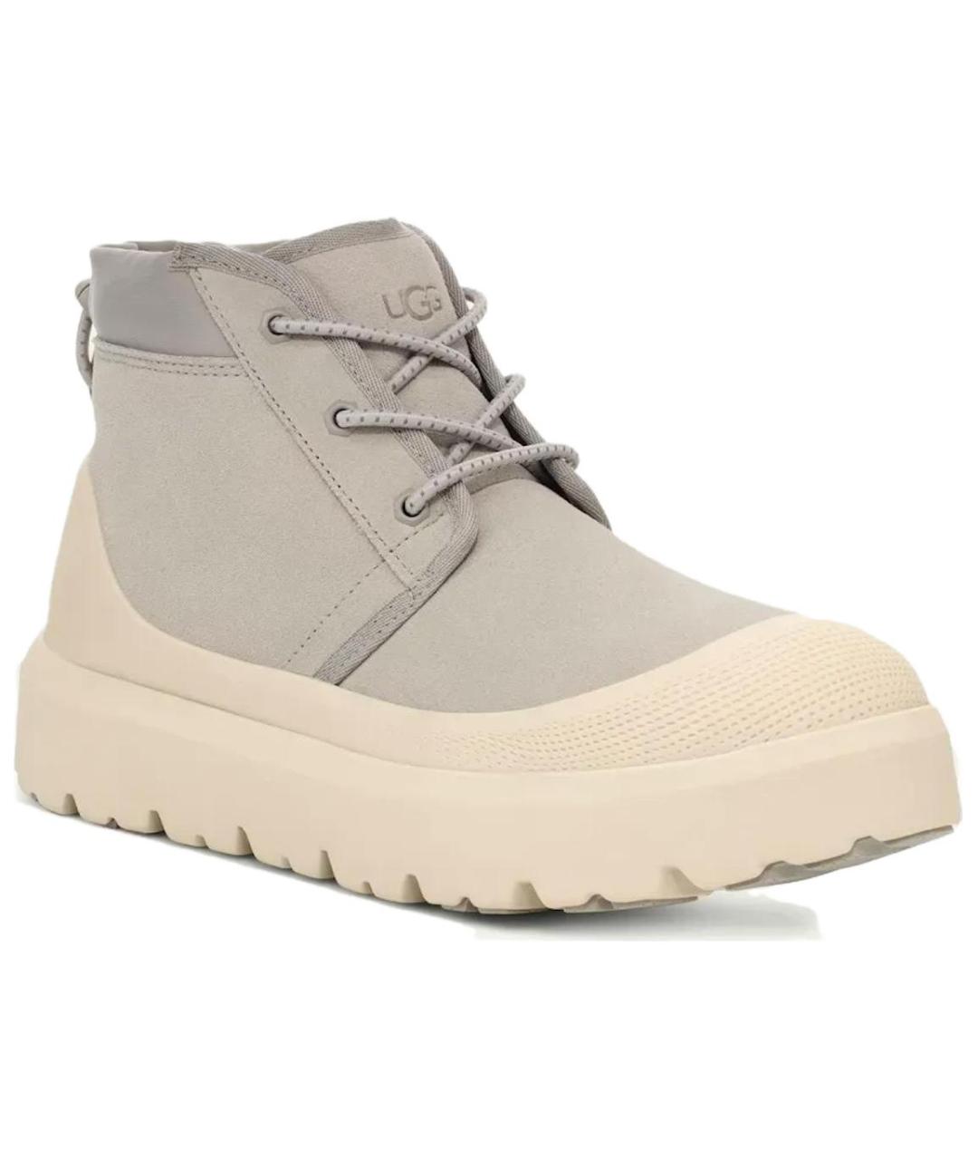 UGG AUSTRALIA Серые нубуковые низкие ботинки, фото 2