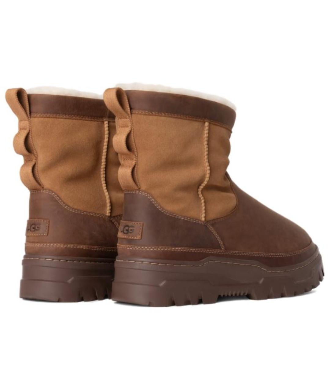 UGG AUSTRALIA Коричневые нубуковые низкие ботинки, фото 3