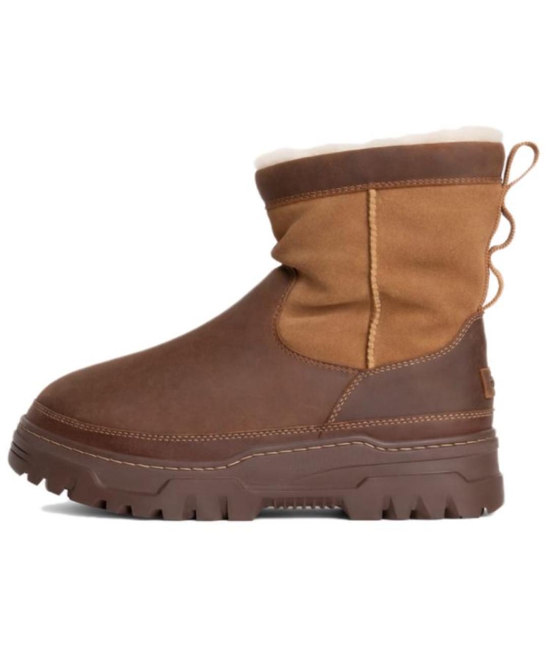 UGG AUSTRALIA Коричневые нубуковые низкие ботинки, фото 2