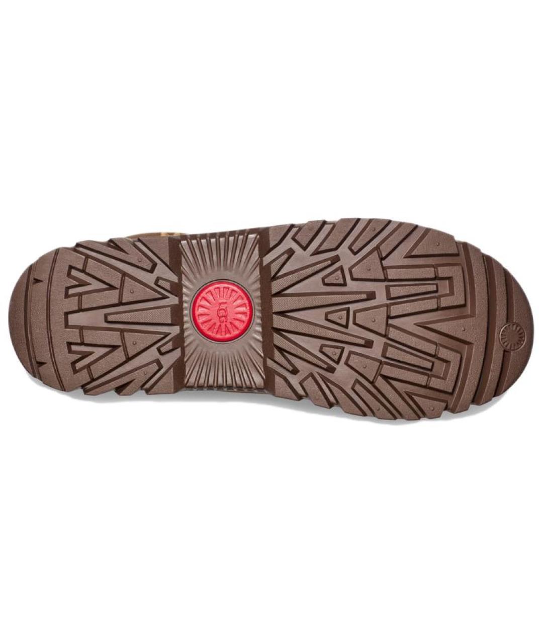 UGG AUSTRALIA Коричневые нубуковые низкие ботинки, фото 4