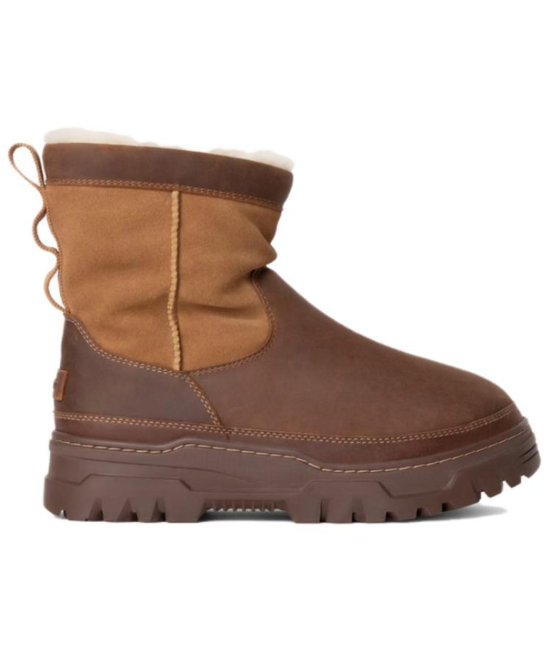 UGG AUSTRALIA Коричневые нубуковые низкие ботинки, фото 1