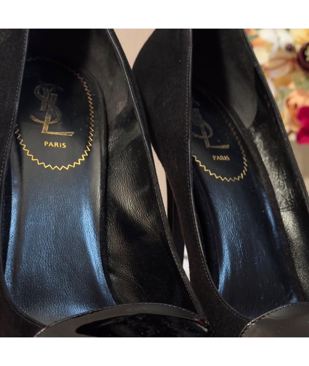 SAINT LAURENT Черные замшевые туфли, фото 3