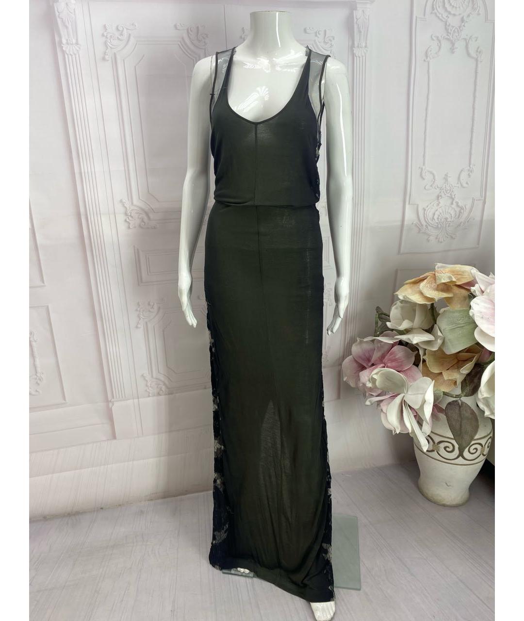 JO NO FUI Хаки вискозное коктейльное платье, фото 5