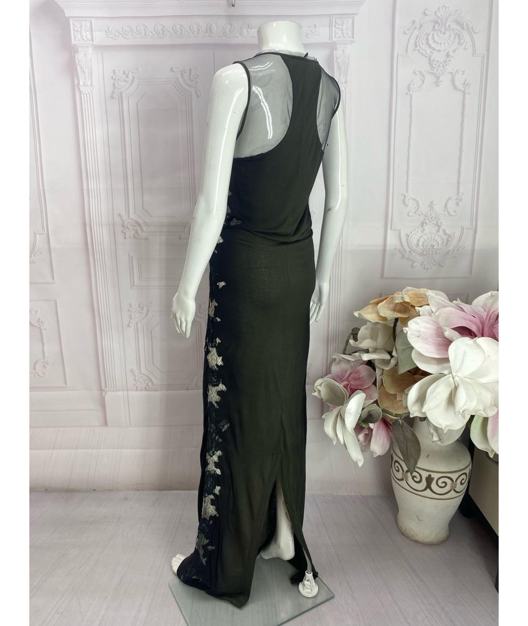 JO NO FUI Хаки вискозное коктейльное платье, фото 2