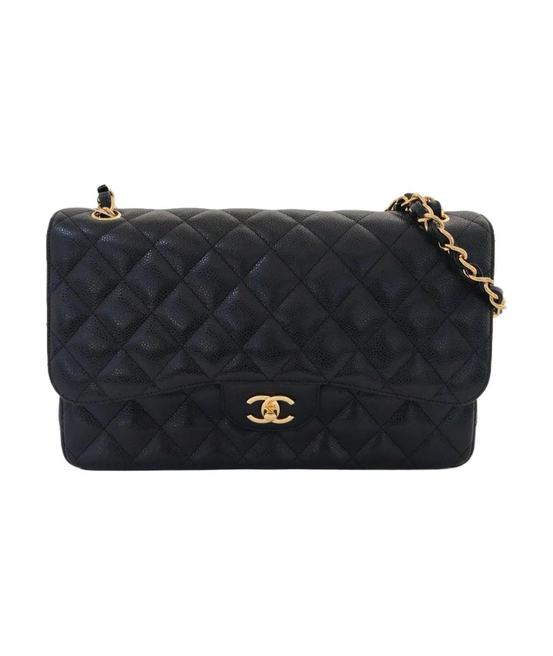 CHANEL Черная кожаная сумка тоут, фото 9