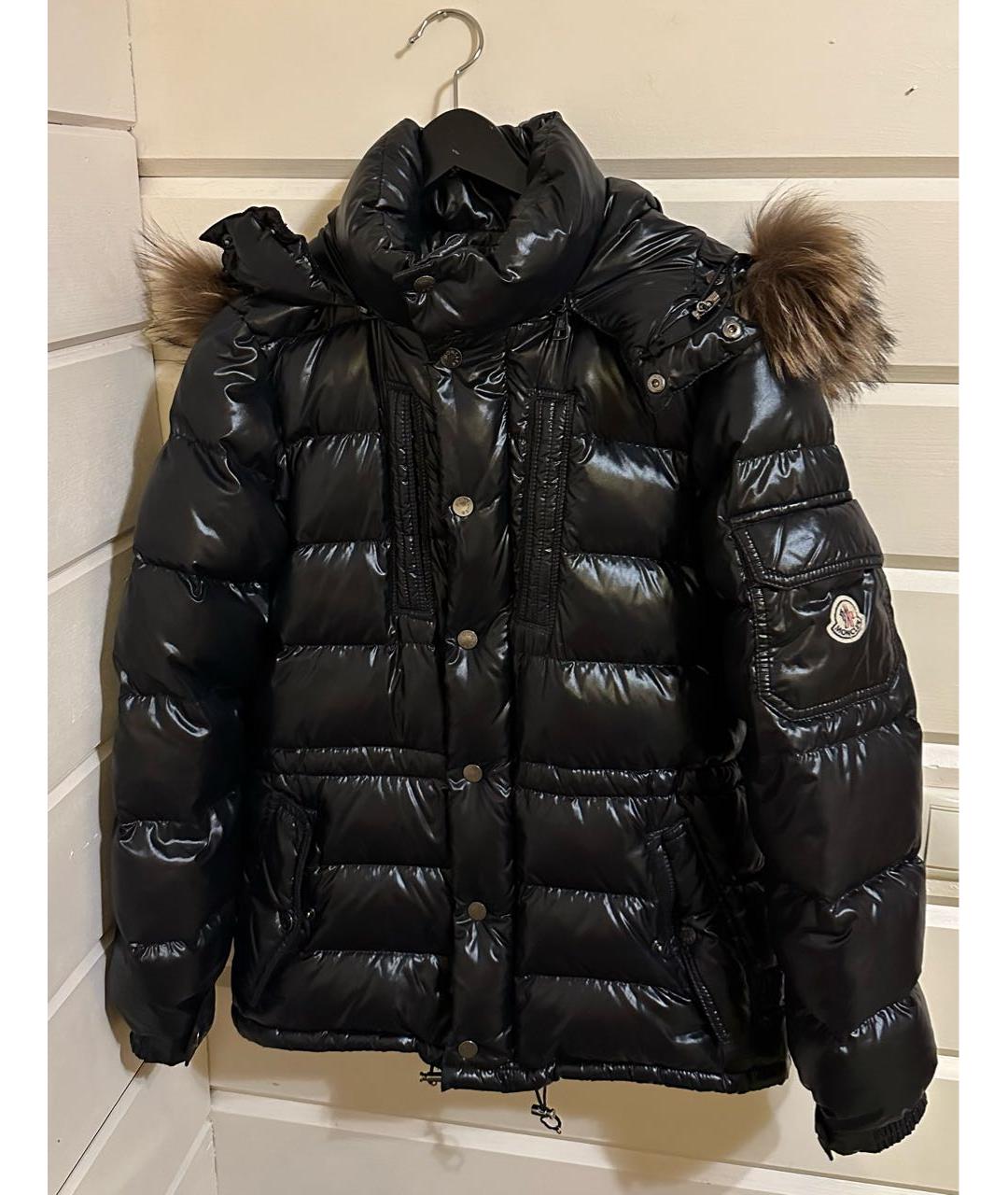 MONCLER Черный полиамидовый пуховик, фото 9