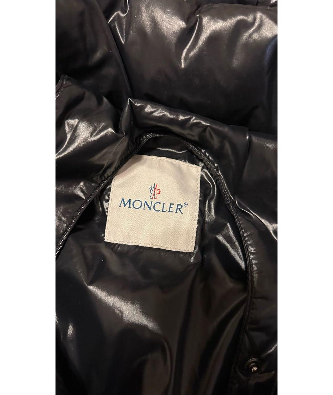 MONCLER Черный полиамидовый пуховик, фото 3