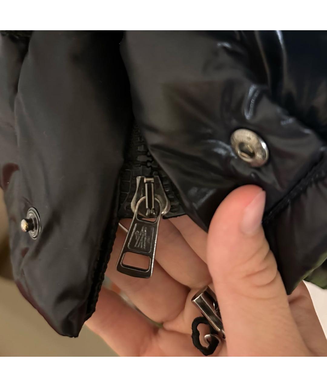 MONCLER Черный полиамидовый пуховик, фото 7