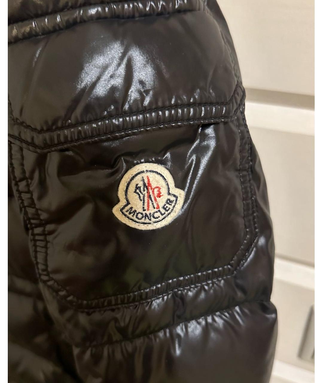 MONCLER Черный полиамидовый пуховик, фото 4