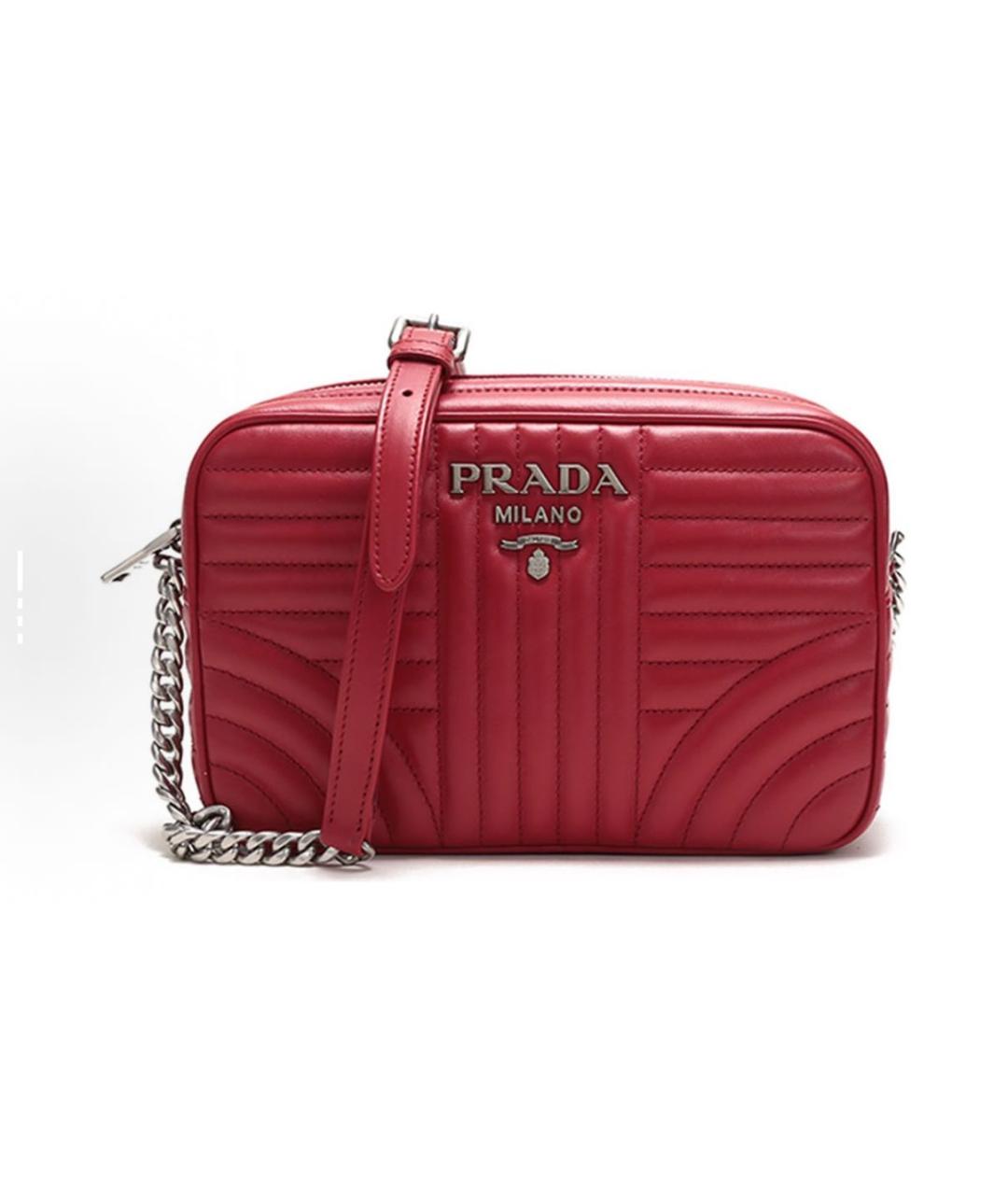 PRADA Бордовая кожаная сумка через плечо, фото 1