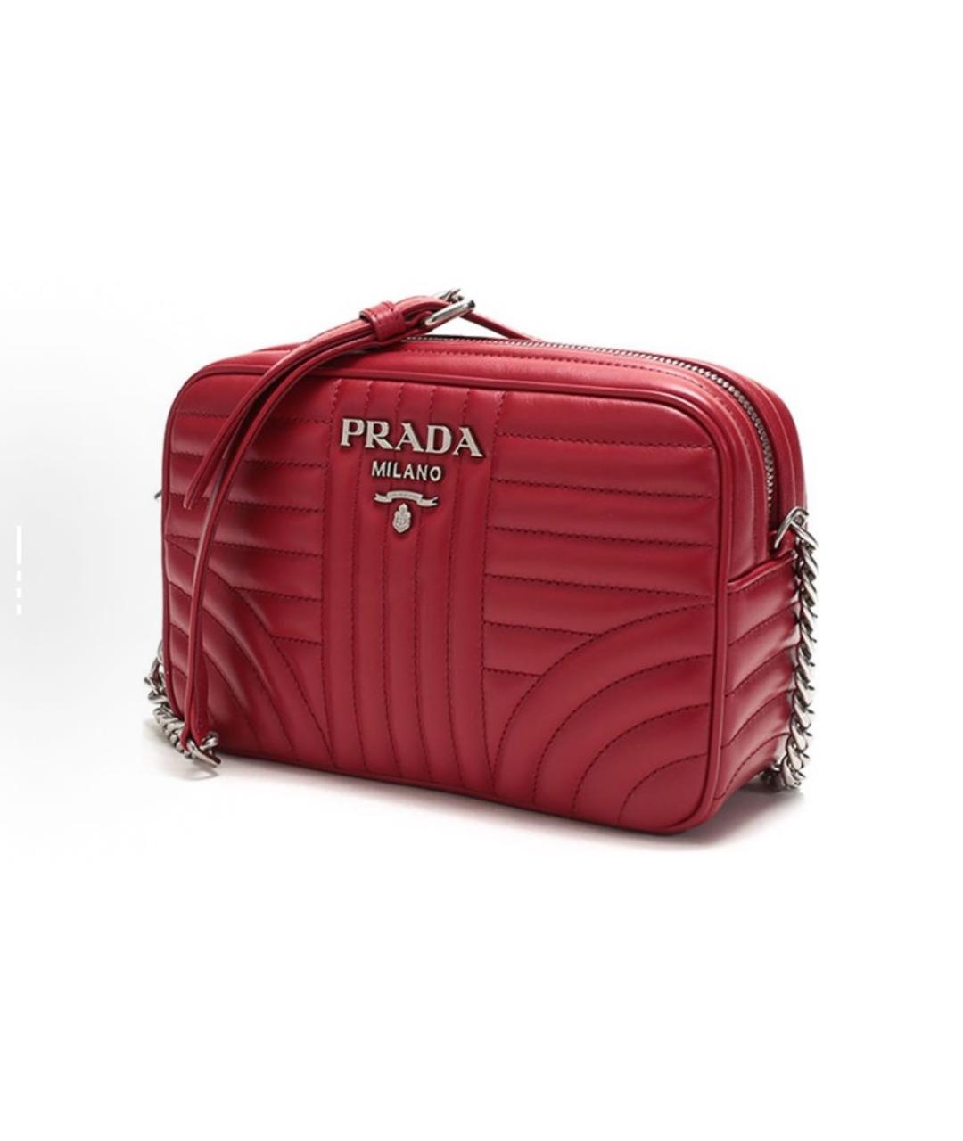 PRADA Бордовая кожаная сумка через плечо, фото 2