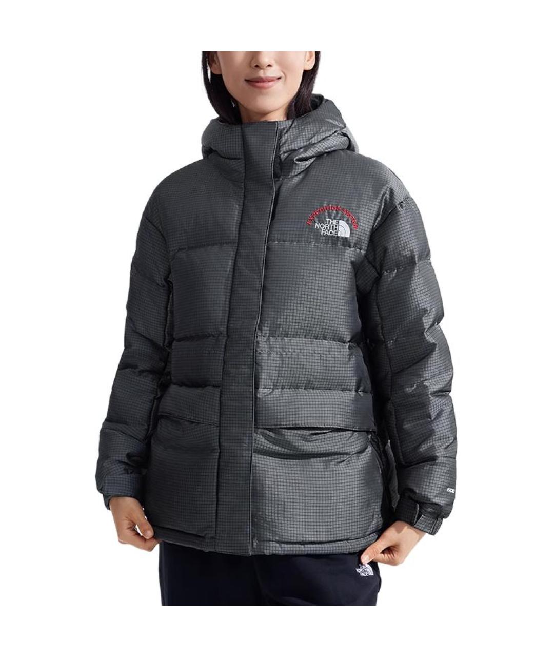 THE NORTH FACE Серый полиамидовый пуховик, фото 2