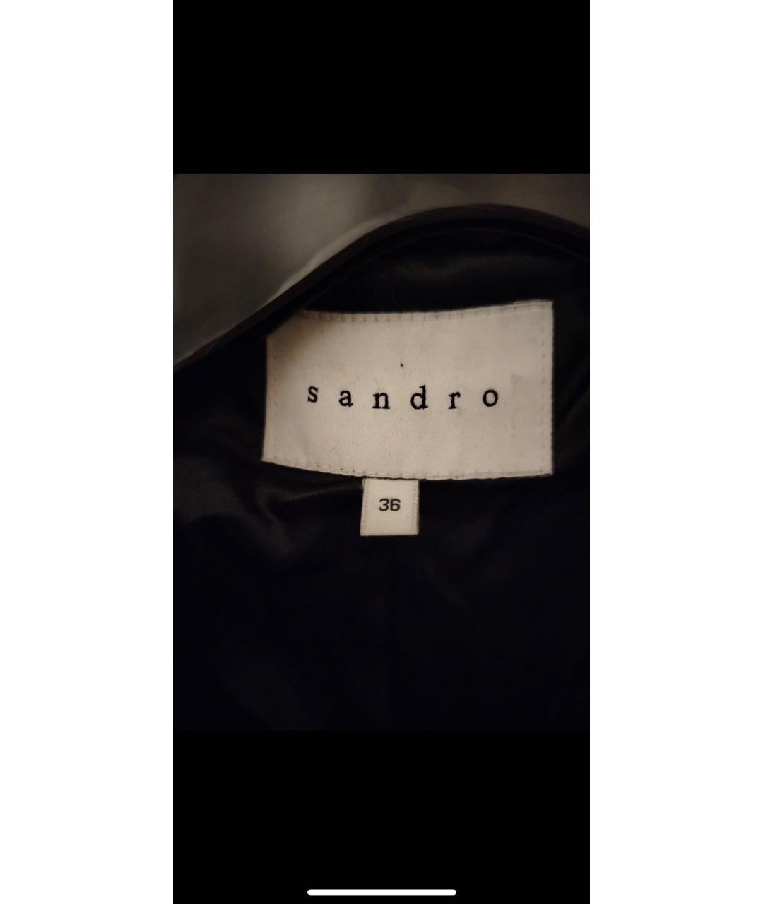 SANDRO Черное шерстяное пальто, фото 3