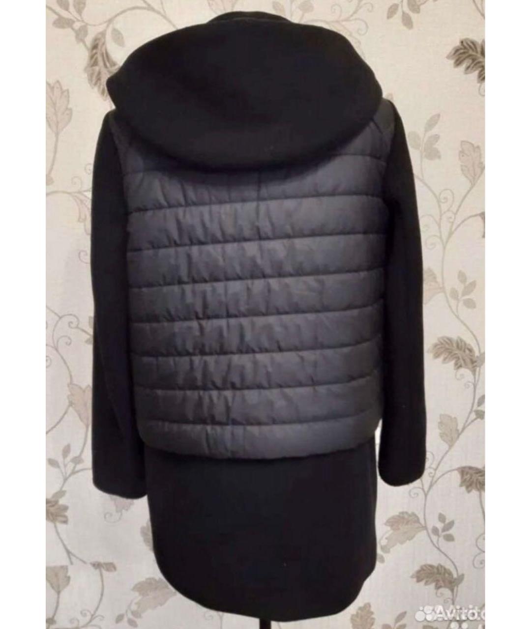 SANDRO Черное шерстяное пальто, фото 2