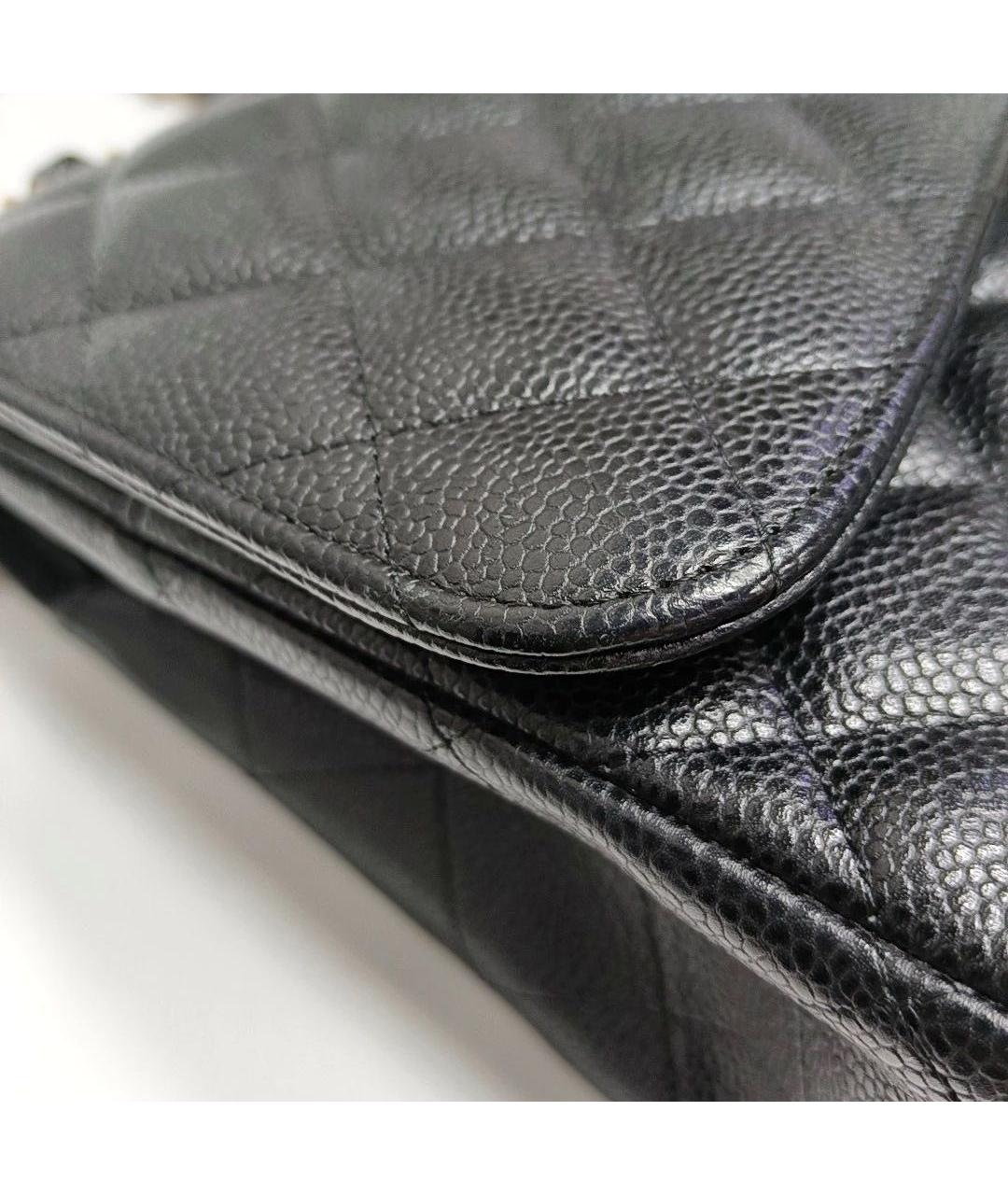 CHANEL Черная кожаная сумка тоут, фото 7