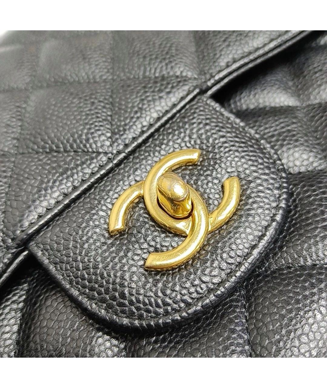 CHANEL Черная кожаная сумка тоут, фото 8