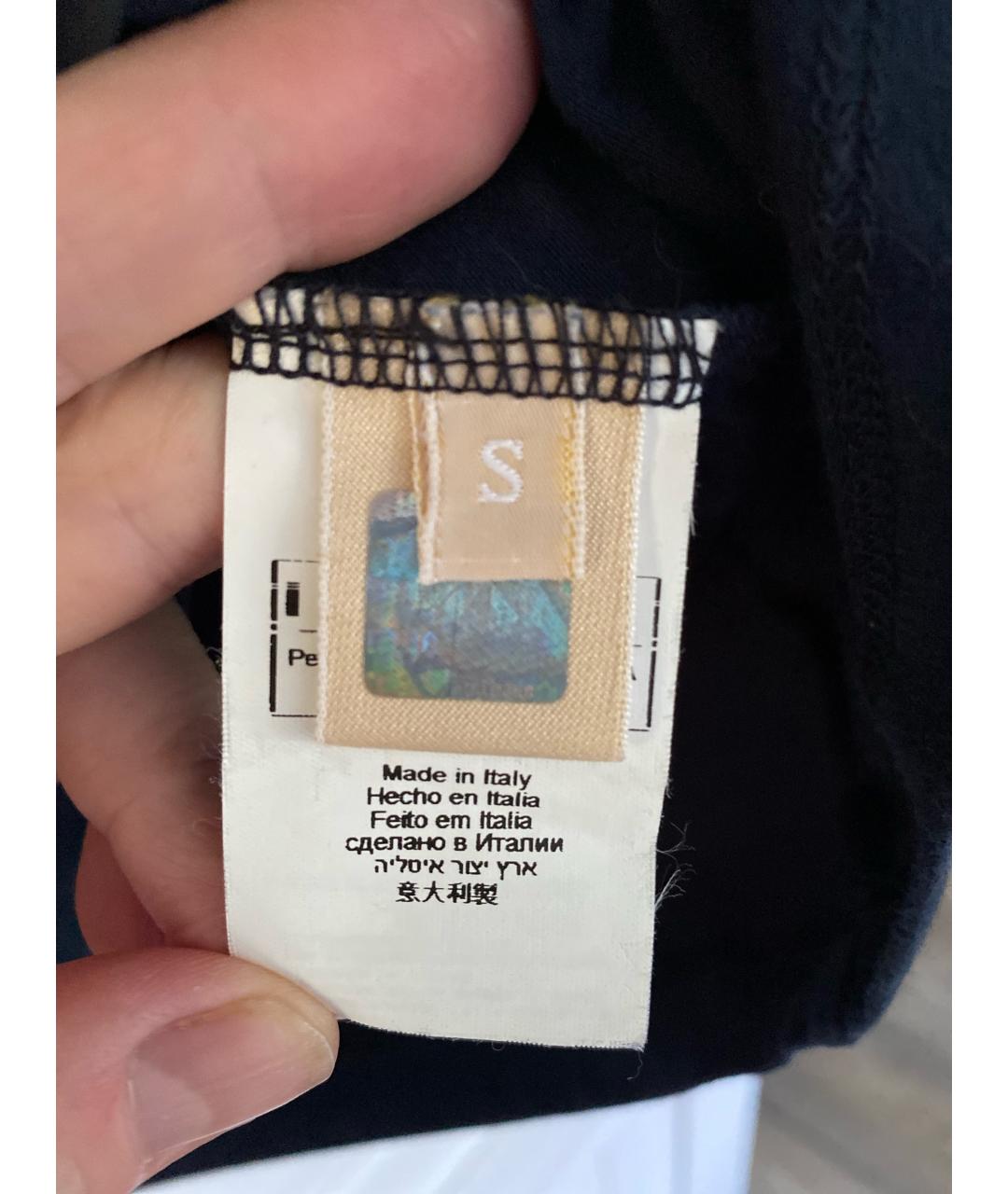 JOHN GALLIANO Темно-синяя хлопковая футболка, фото 5