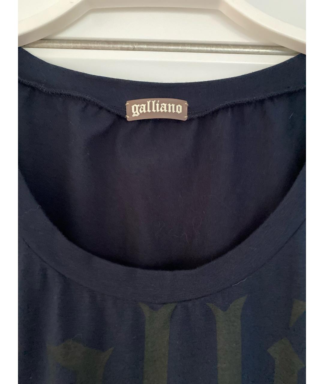 JOHN GALLIANO Темно-синяя хлопковая футболка, фото 3