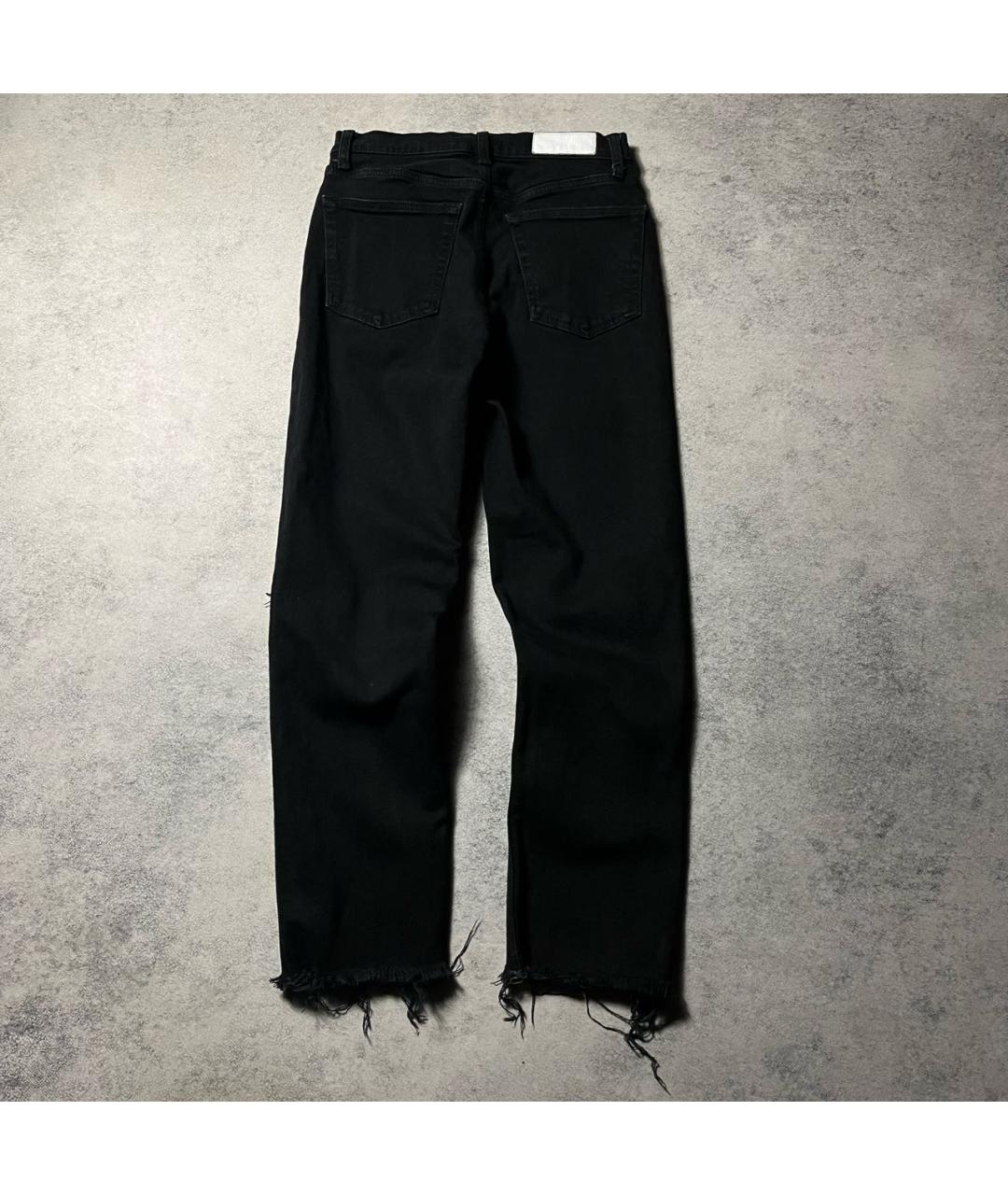 Re done Черные хлопко-эластановые прямые джинсы, фото 2