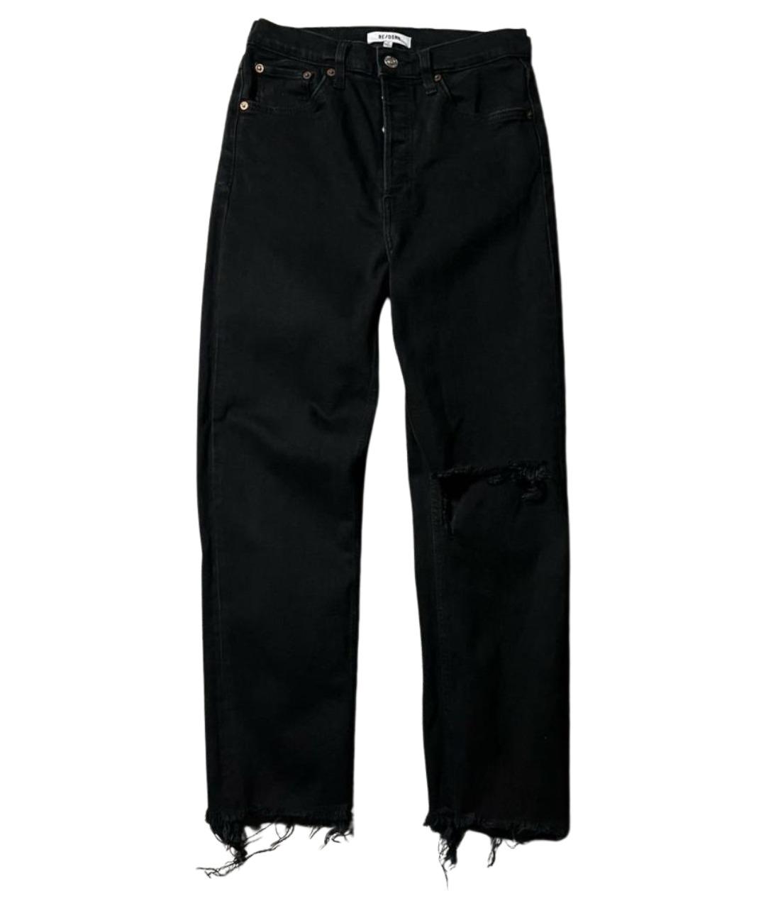 Re done Черные хлопко-эластановые прямые джинсы, фото 1