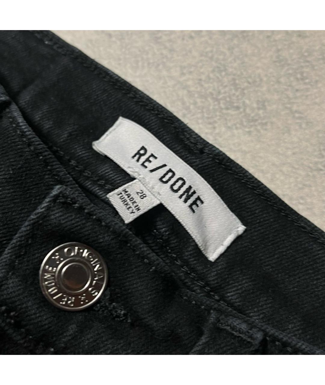 Re done Черные хлопко-эластановые прямые джинсы, фото 6