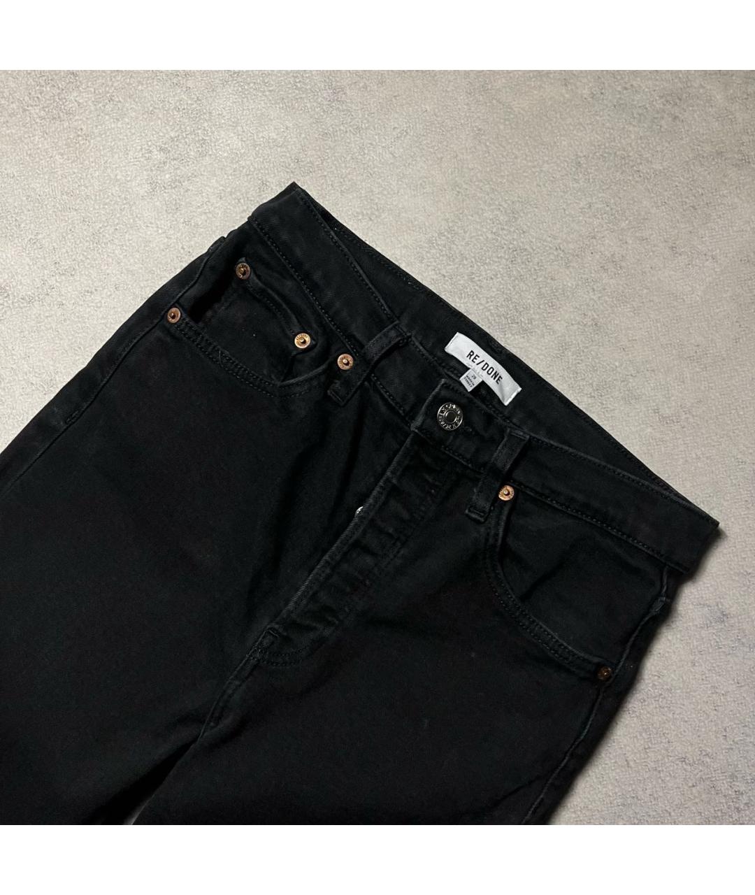 Re done Черные хлопко-эластановые прямые джинсы, фото 4