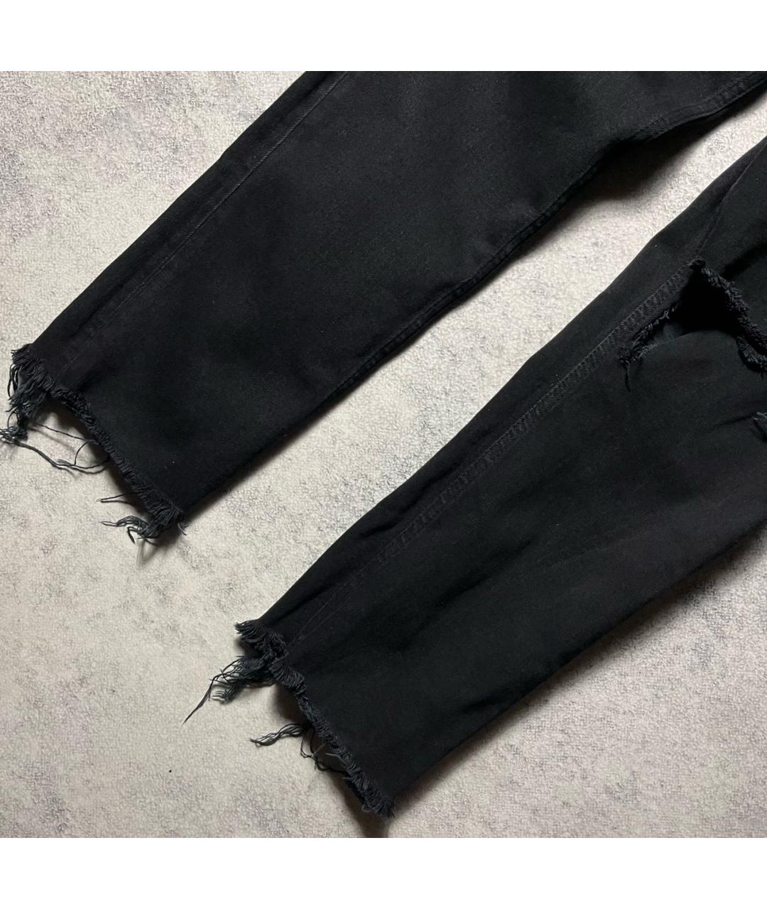 Re done Черные хлопко-эластановые прямые джинсы, фото 3