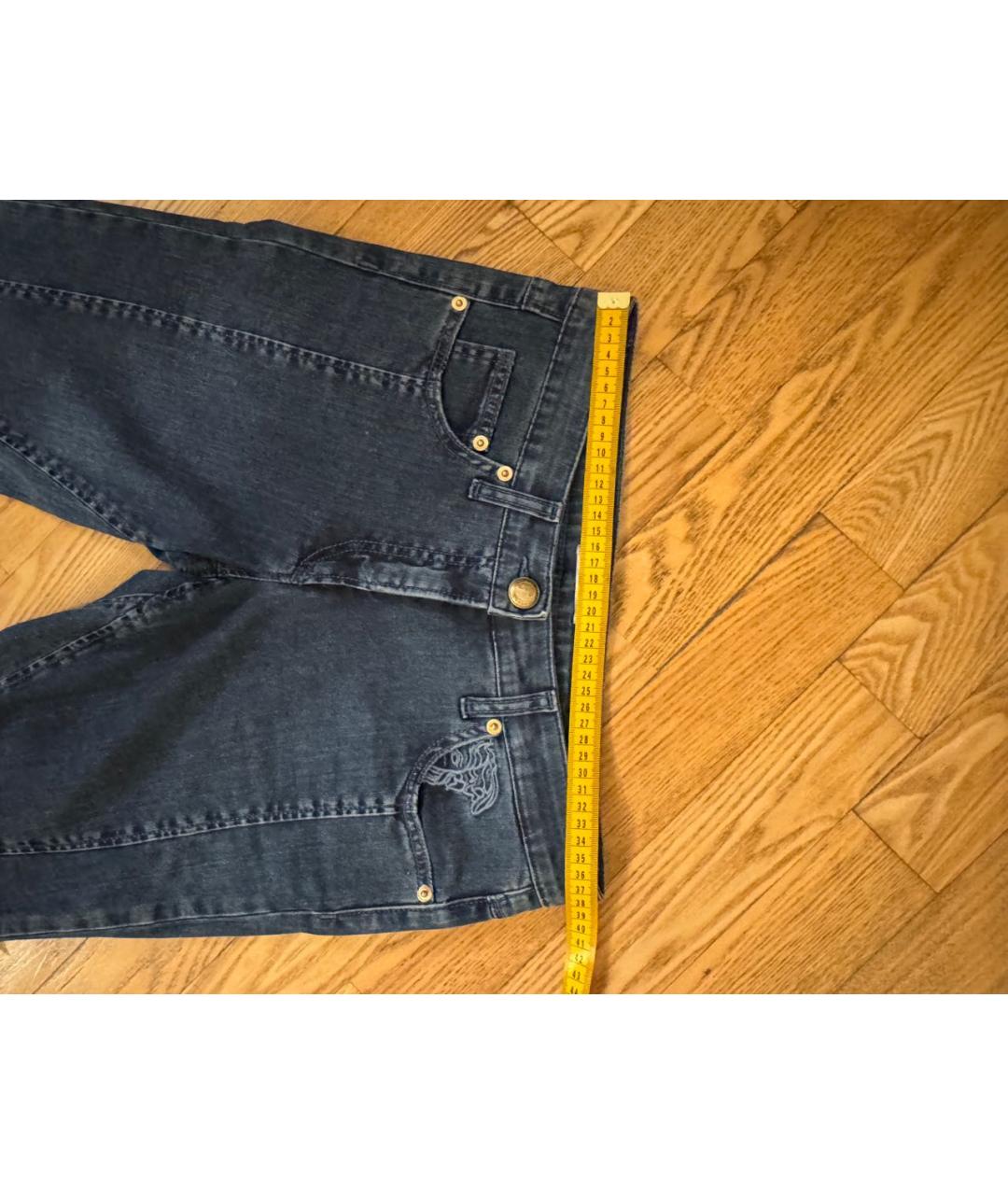 VERSACE COLLECTION Синие хлопко-эластановые джинсы слим, фото 6