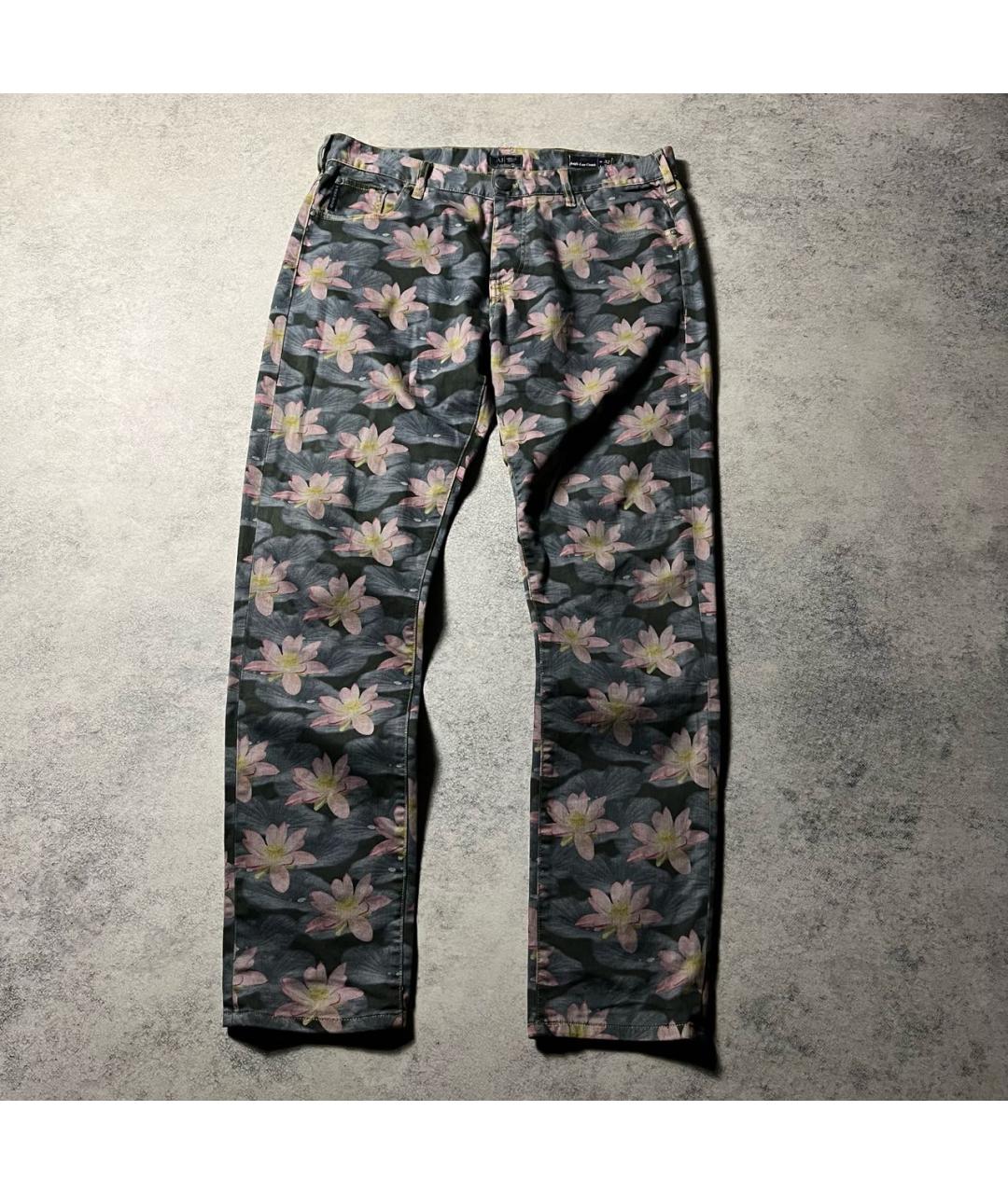 ARMANI JEANS Мульти хлопко-эластановые прямые джинсы, фото 9