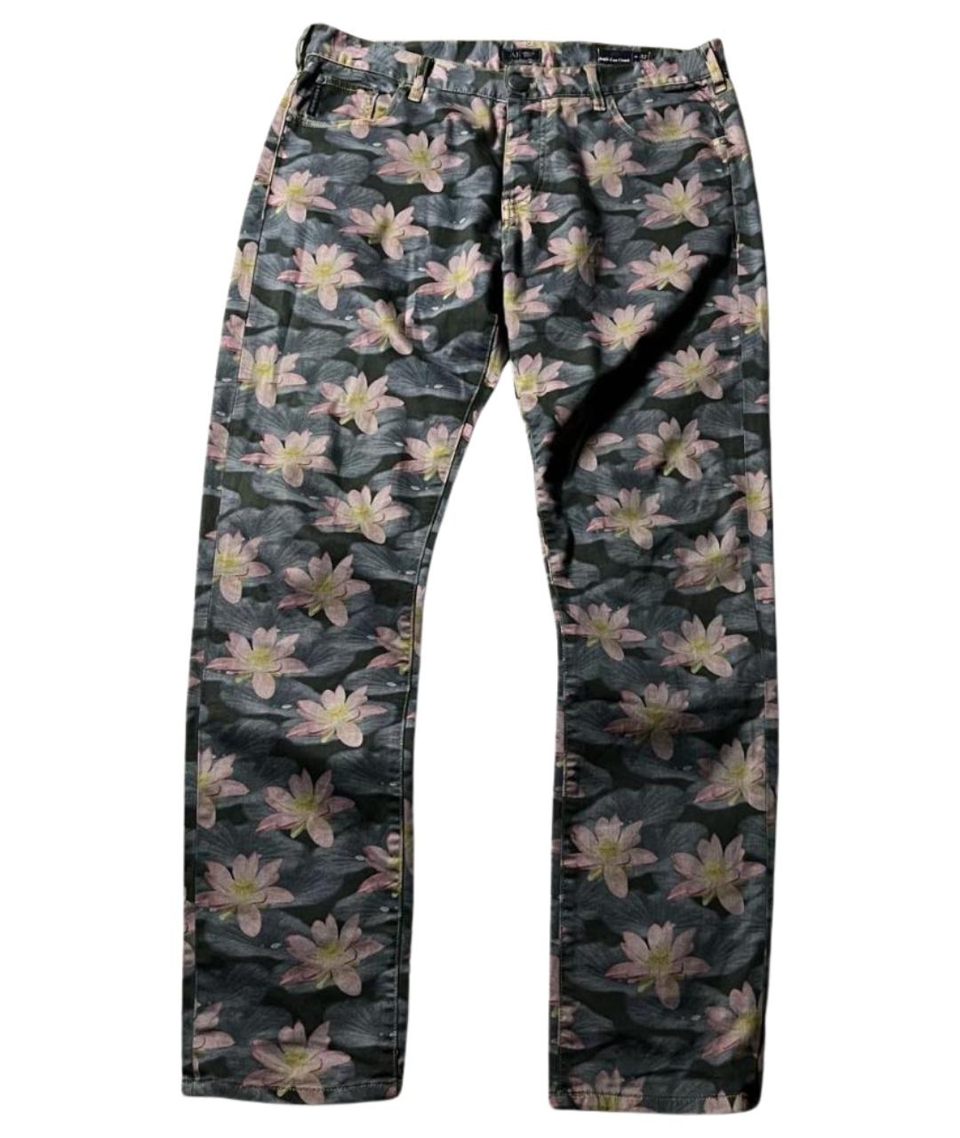 ARMANI JEANS Мульти хлопко-эластановые прямые джинсы, фото 1