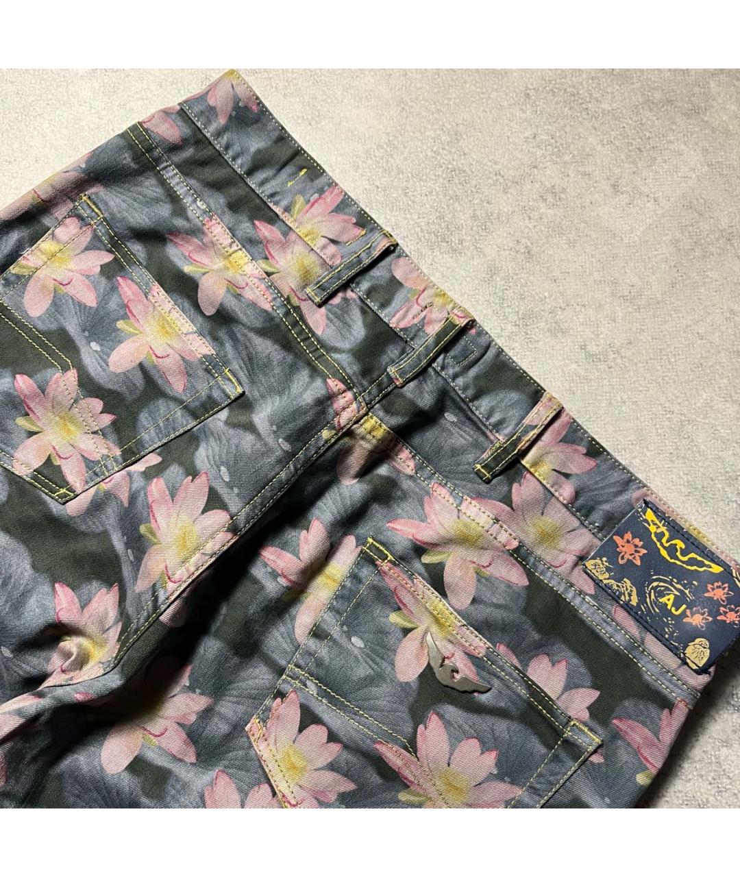 ARMANI JEANS Мульти хлопко-эластановые прямые джинсы, фото 6