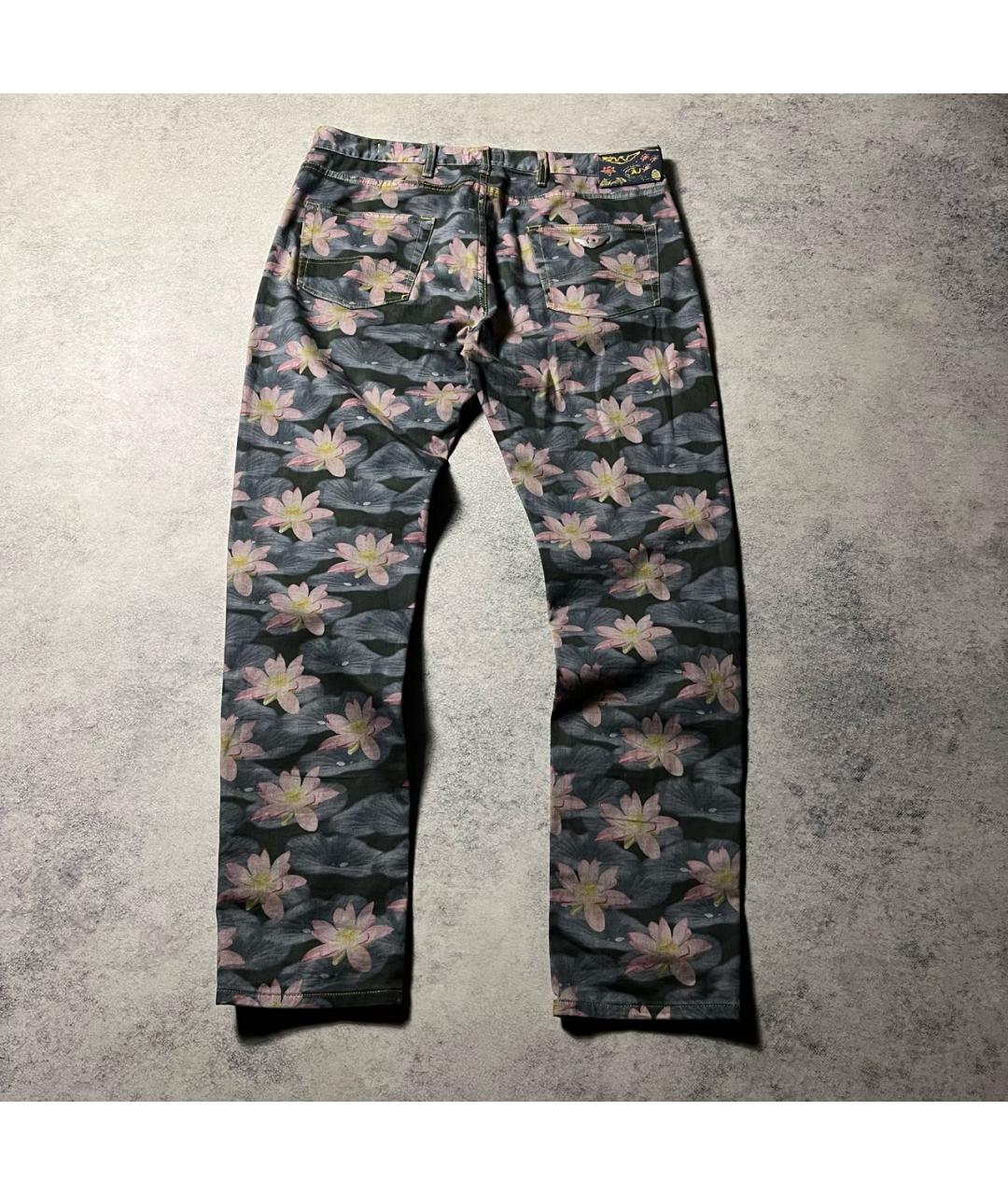 ARMANI JEANS Мульти хлопко-эластановые прямые джинсы, фото 2