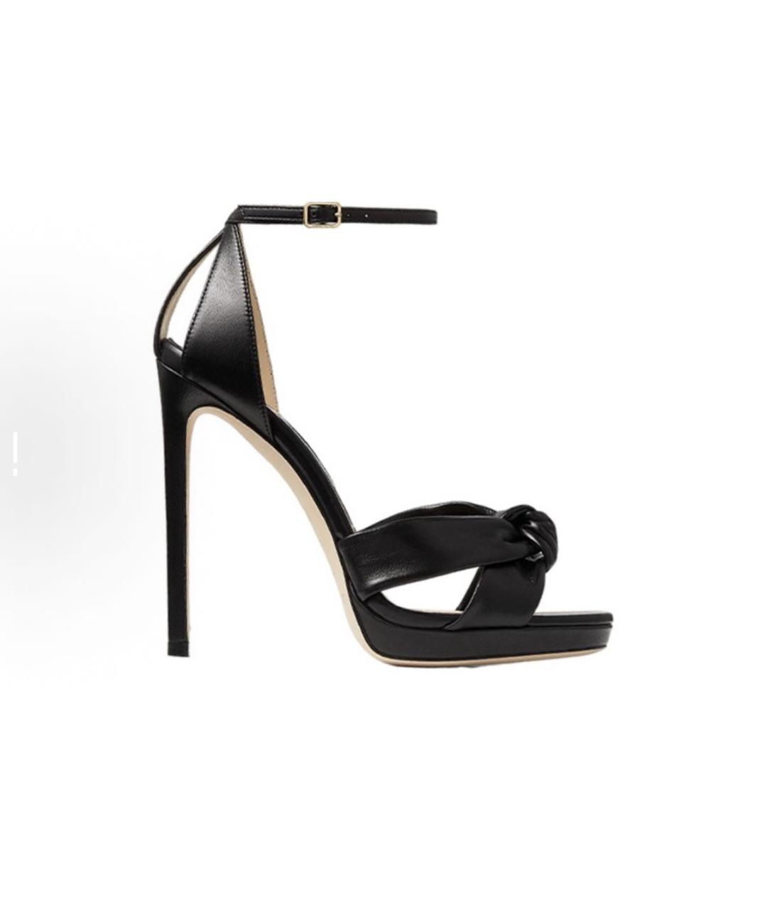 JIMMY CHOO Черные кожаные босоножки, фото 5