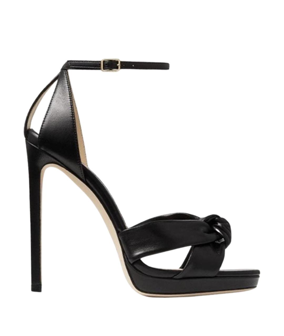 JIMMY CHOO Черные кожаные босоножки, фото 1