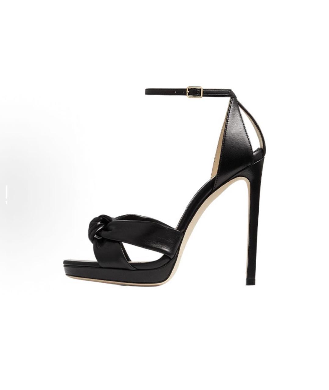 JIMMY CHOO Черные кожаные босоножки, фото 2