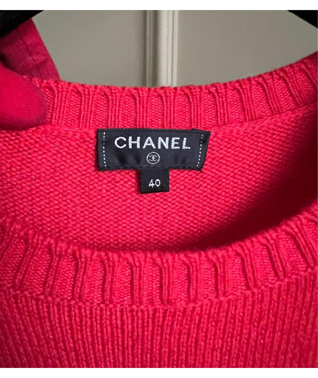 CHANEL Красное кашемировое повседневное платье, фото 6