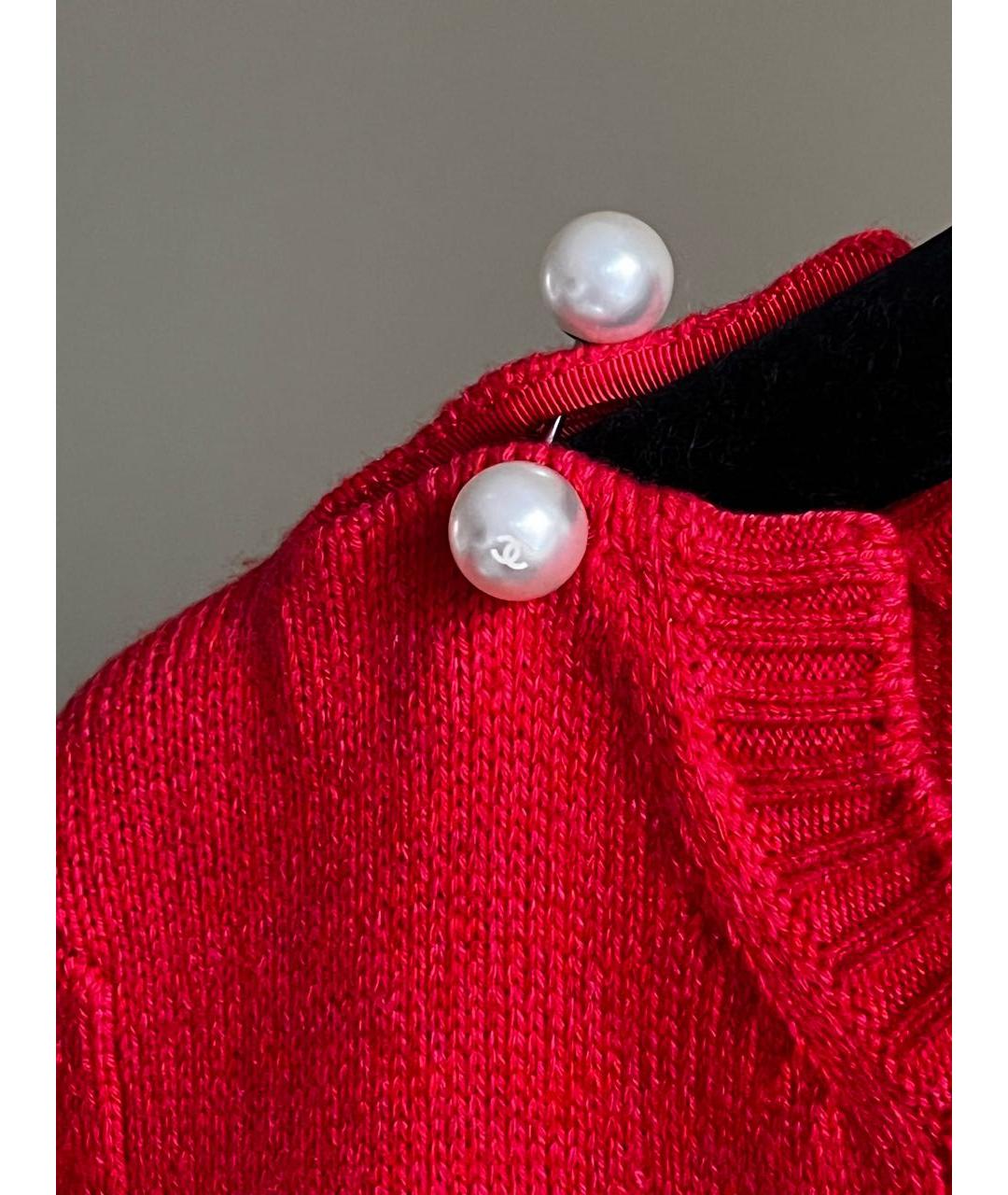 CHANEL Красное кашемировое повседневное платье, фото 3