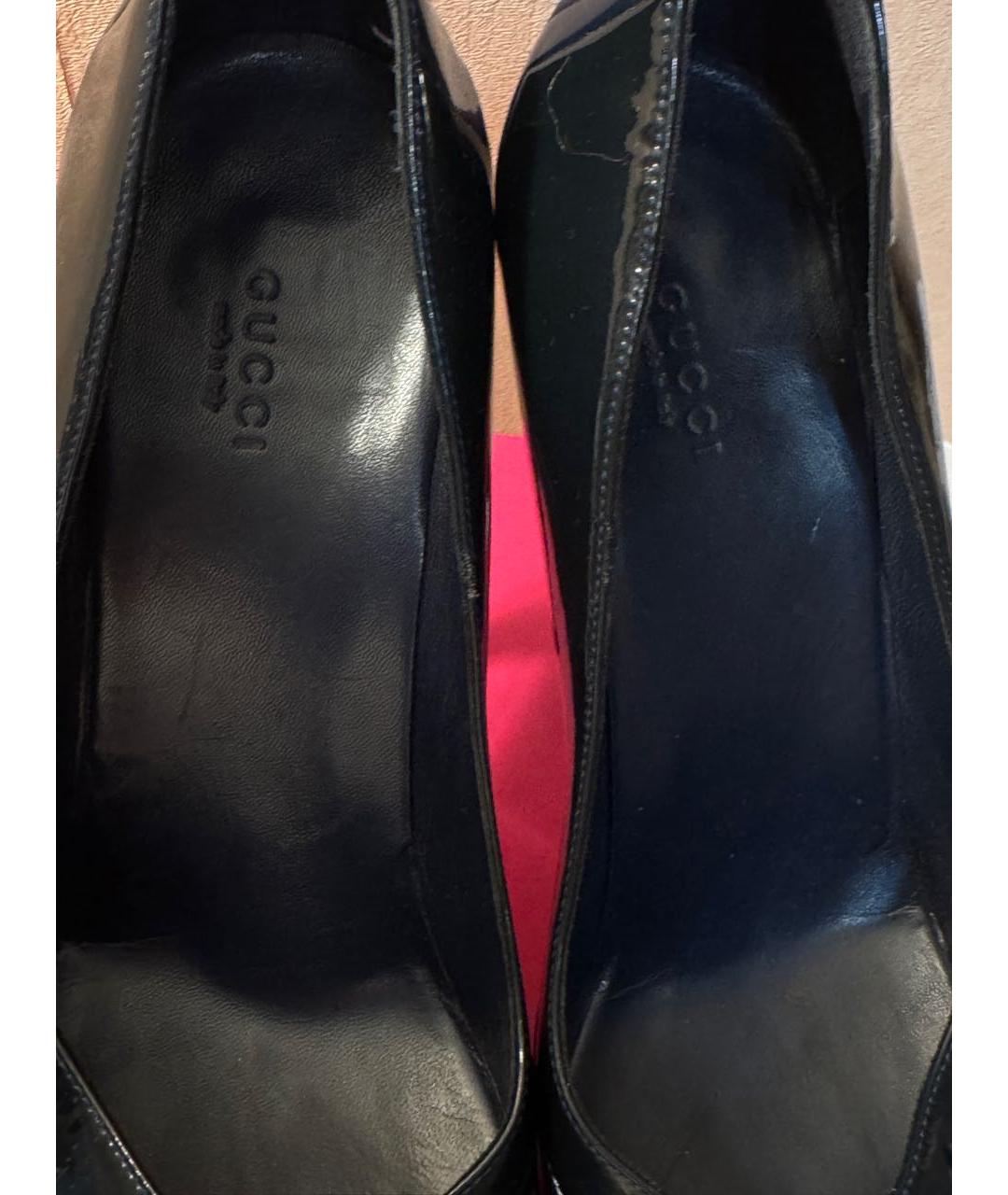 GUCCI Синие туфли из лакированной кожи, фото 2