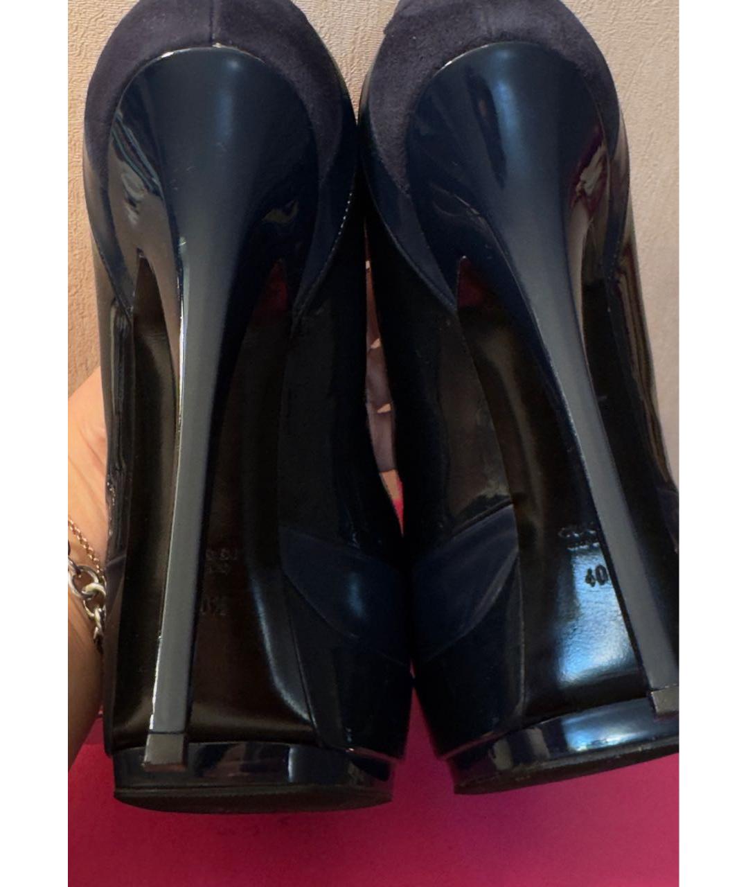 GUCCI Синие туфли из лакированной кожи, фото 4