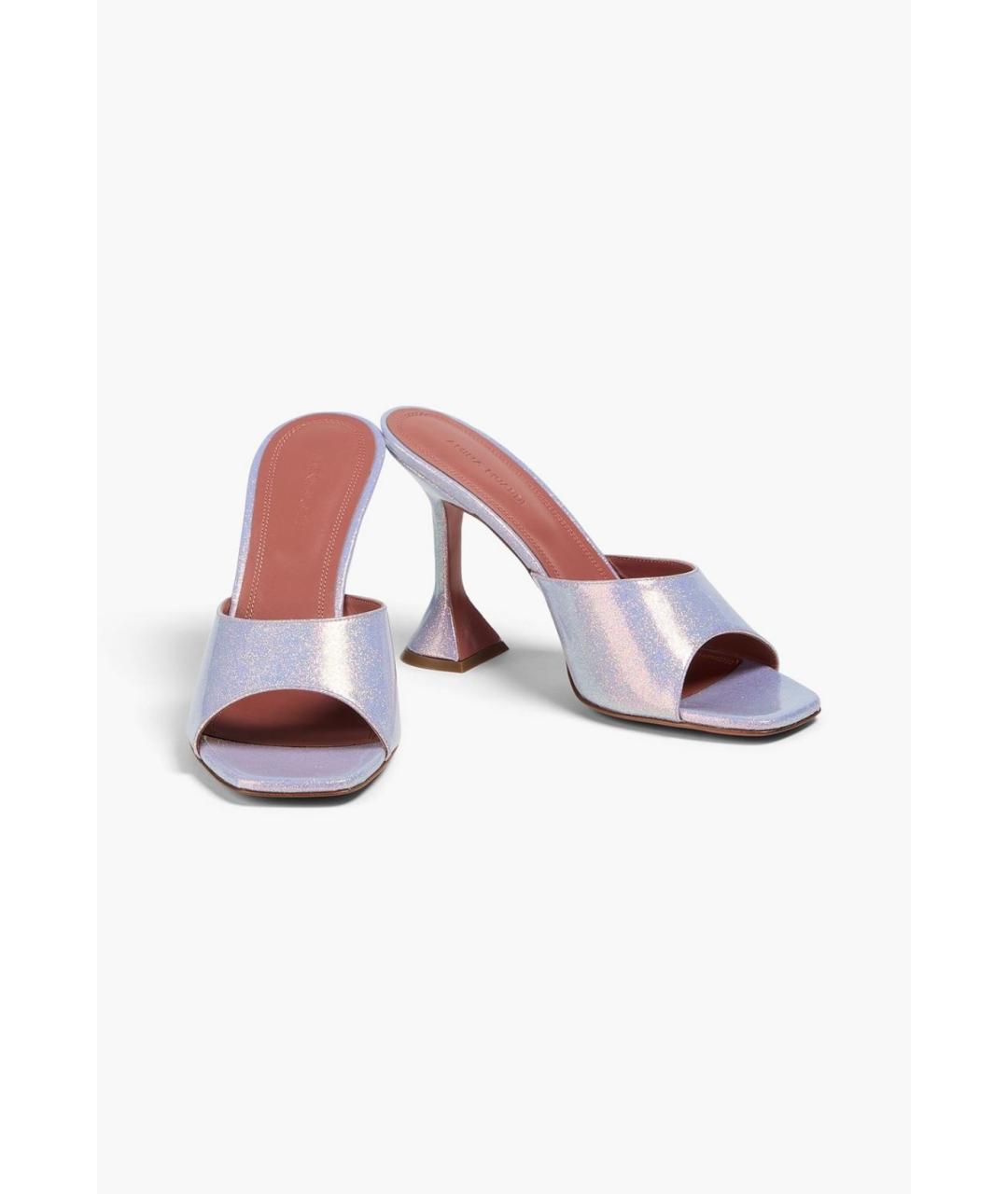 Amina Muaddi Фиолетовые мюли, фото 2