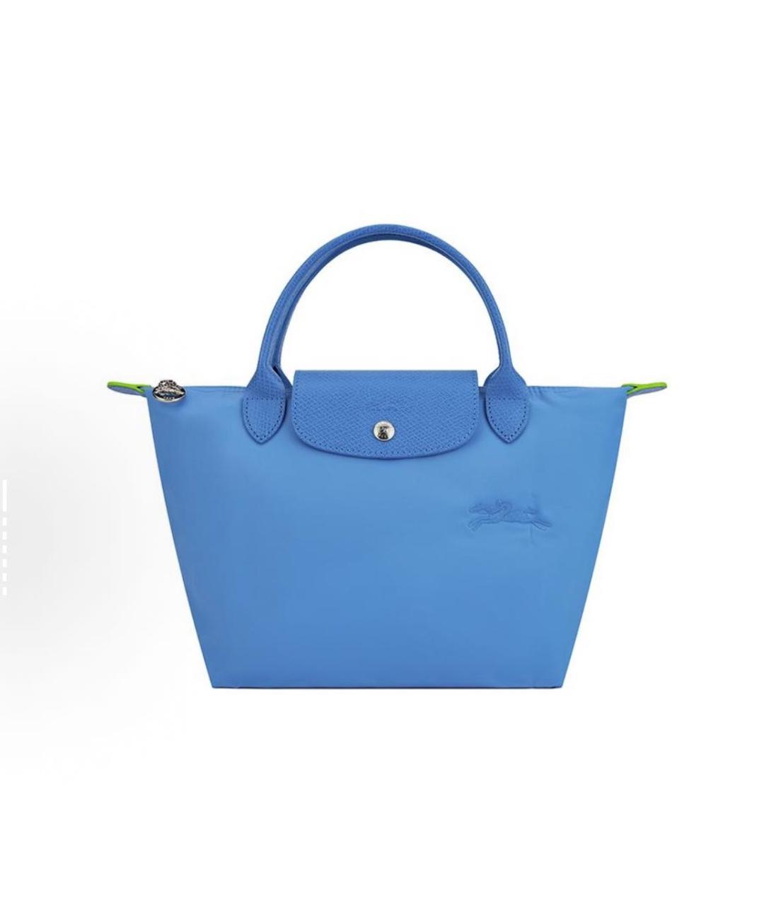 LONGCHAMP Синяя тканевая сумка с короткими ручками, фото 3