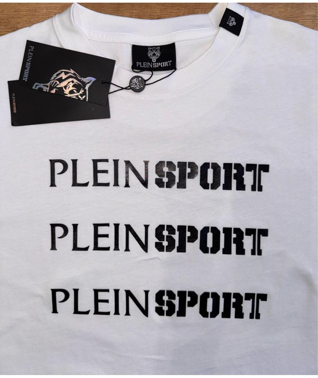 PLEIN SPORT Белая хлопковая футболка, фото 4