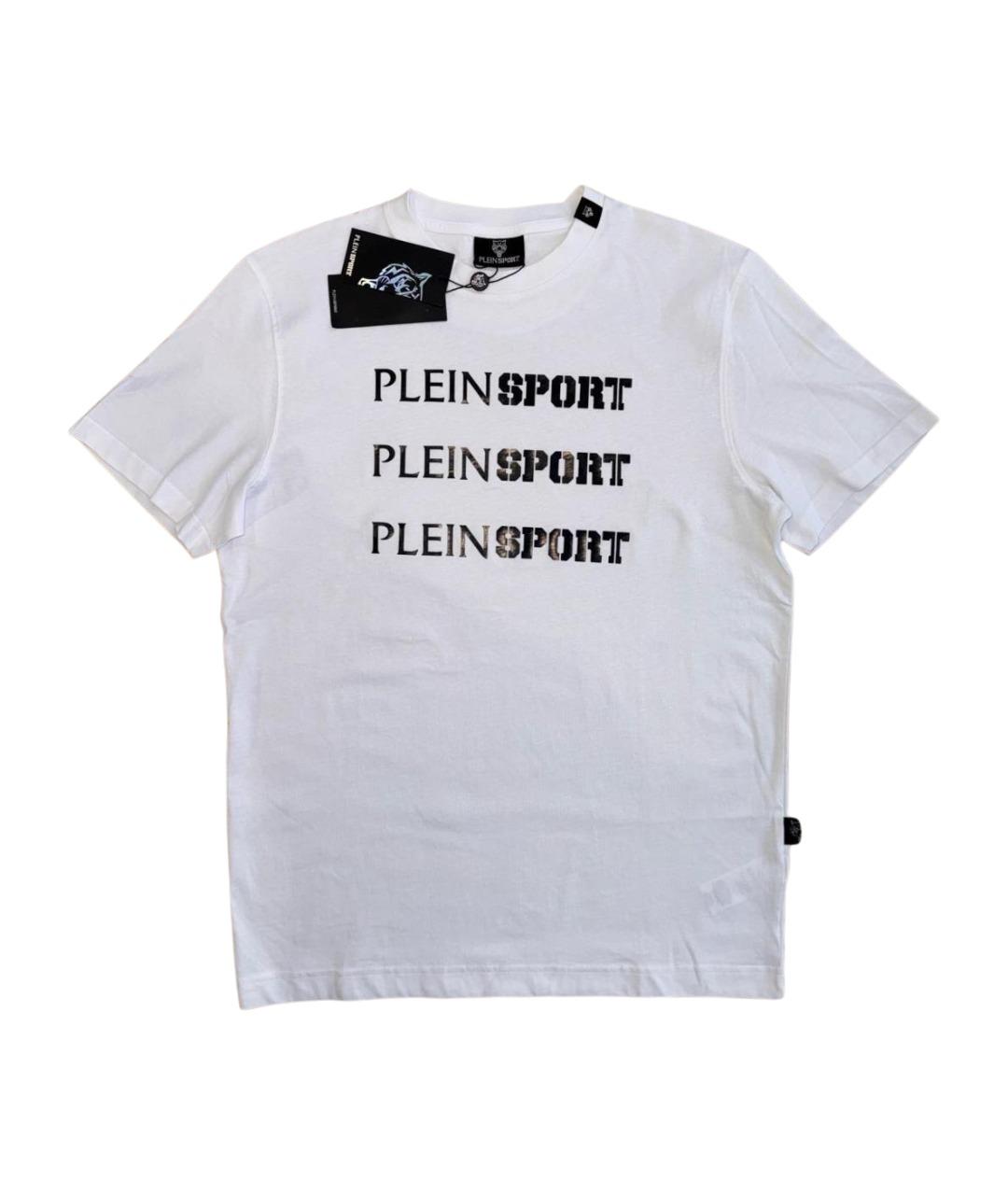 PLEIN SPORT Белая хлопковая футболка, фото 1