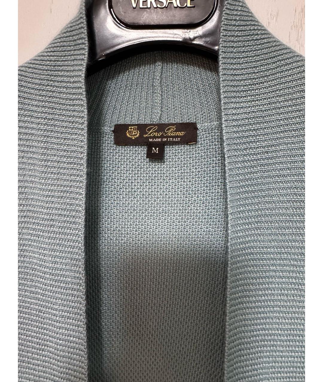 LORO PIANA Зеленый кашемировый кардиган, фото 5