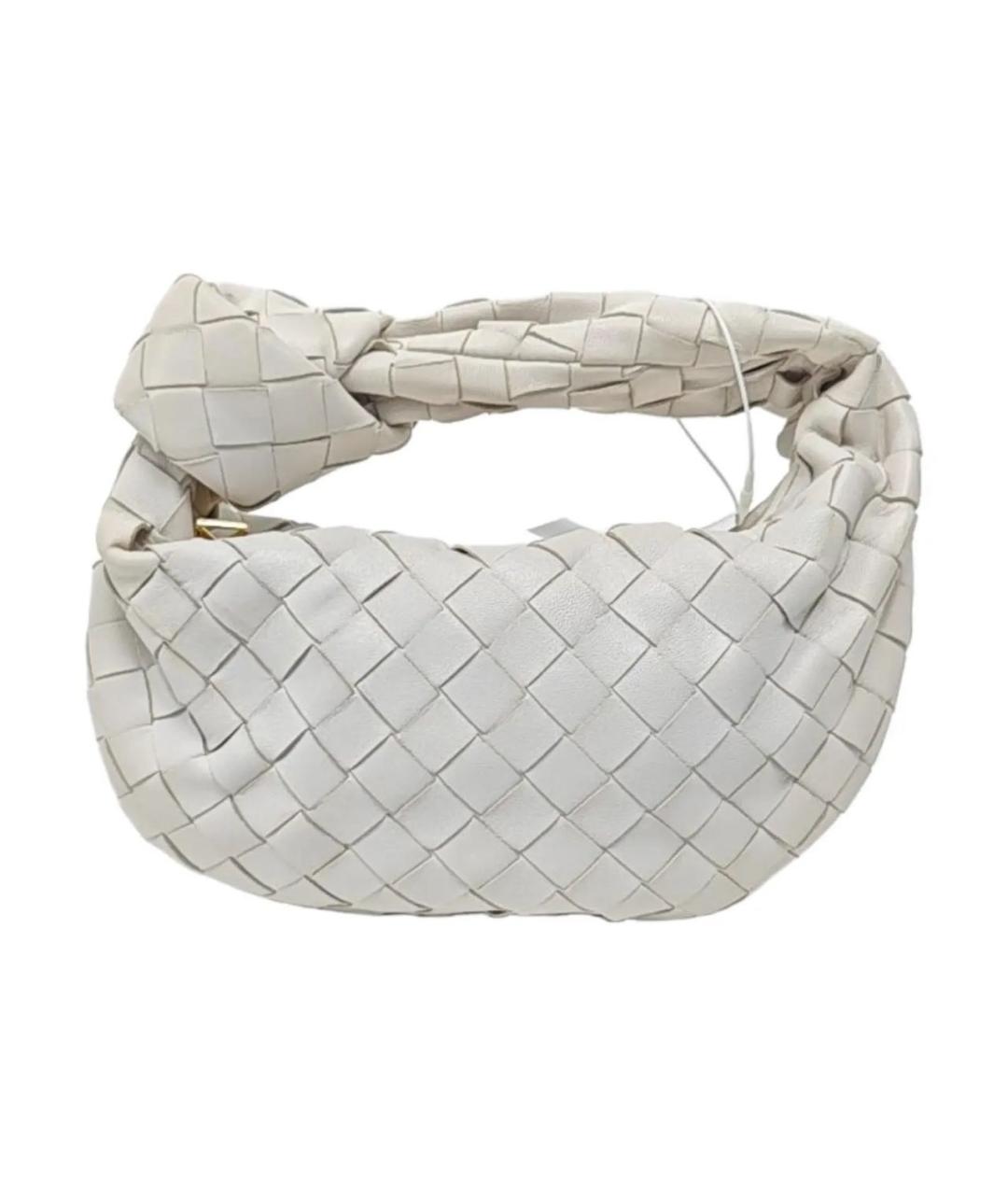 BOTTEGA VENETA Белая кожаная сумка с короткими ручками, фото 9