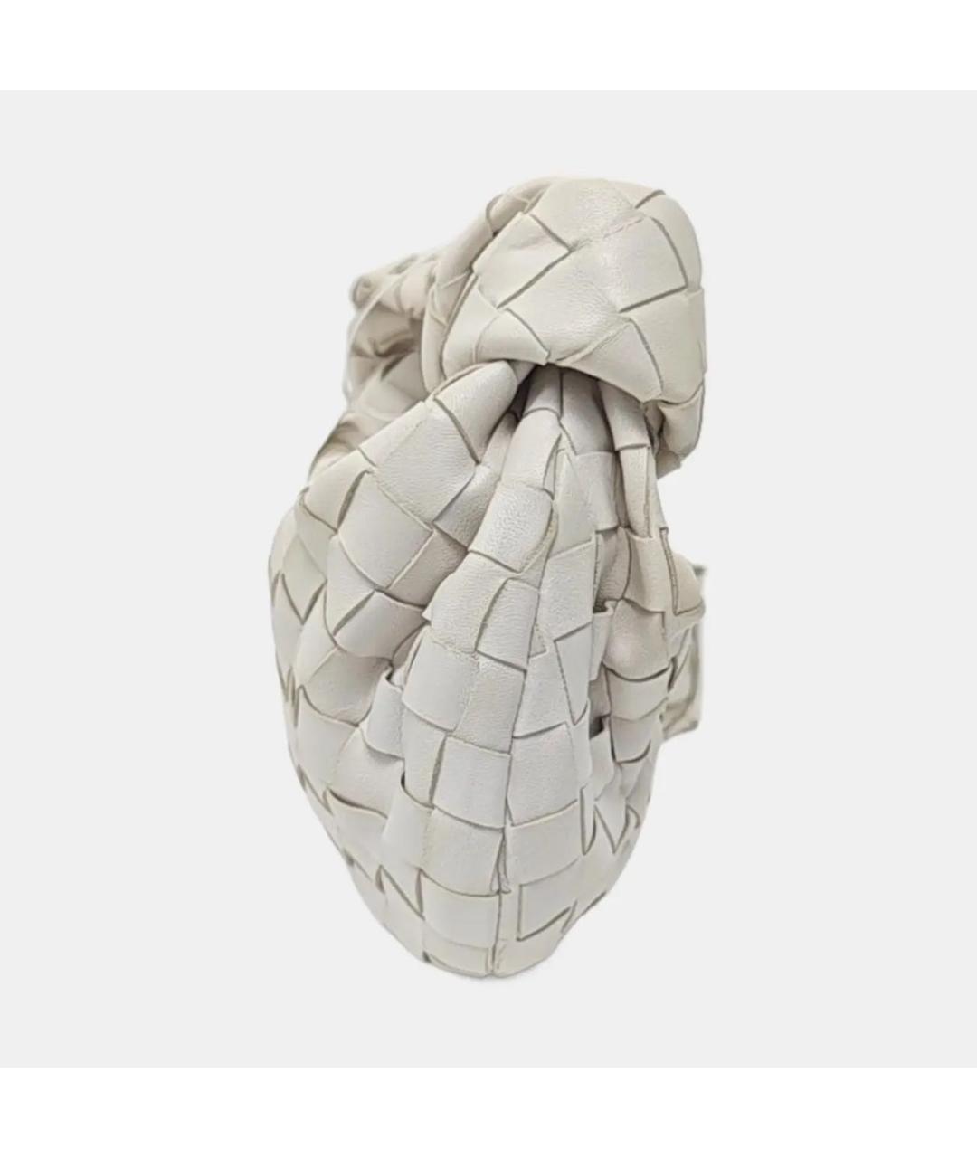 BOTTEGA VENETA Белая кожаная сумка с короткими ручками, фото 3