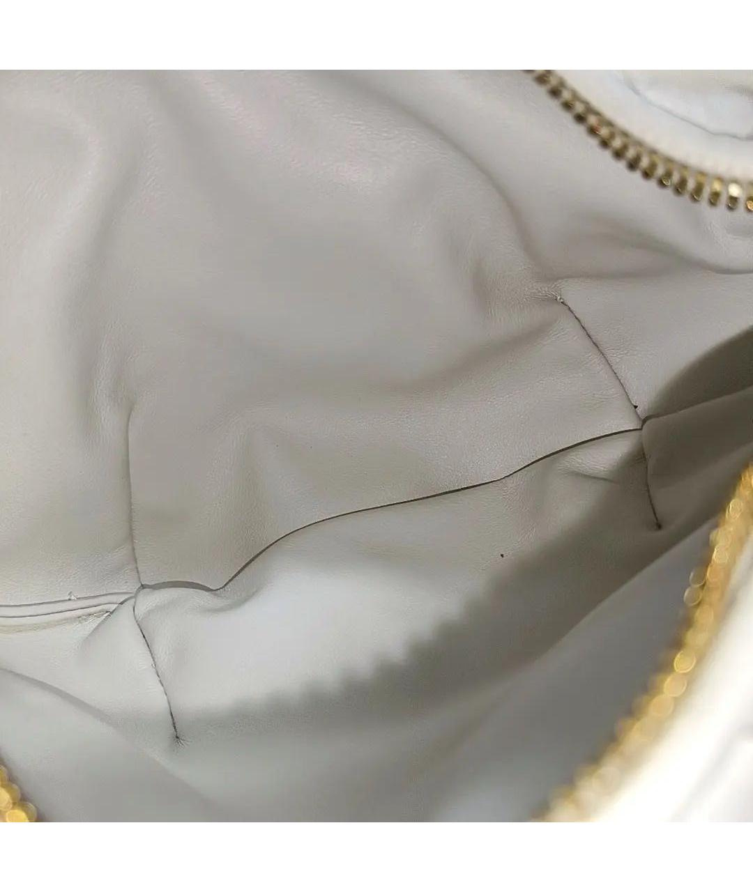 BOTTEGA VENETA Белая кожаная сумка с короткими ручками, фото 6