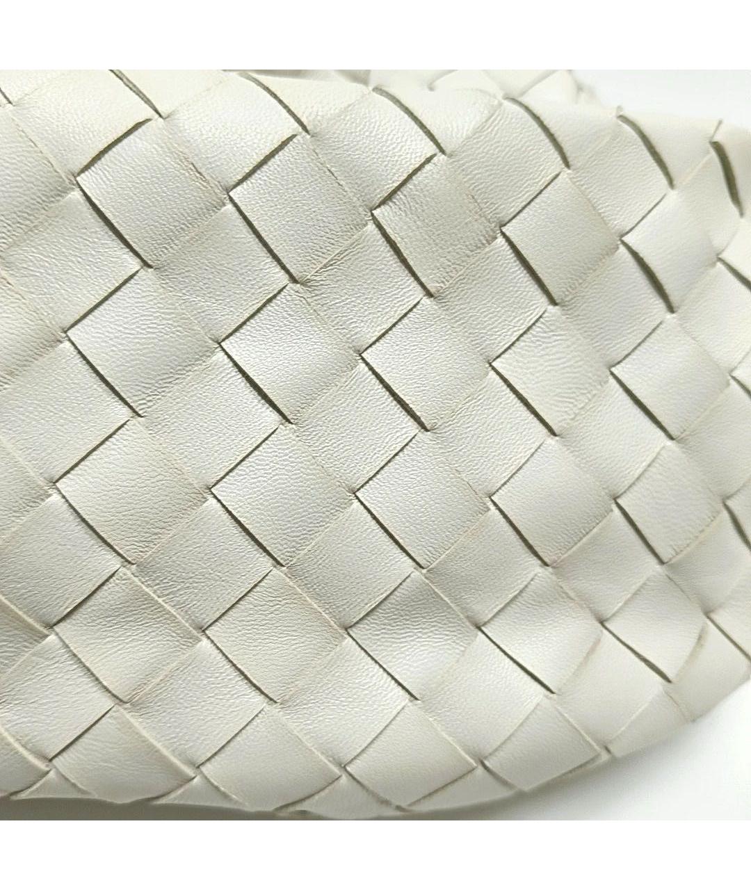 BOTTEGA VENETA Белая кожаная сумка с короткими ручками, фото 7