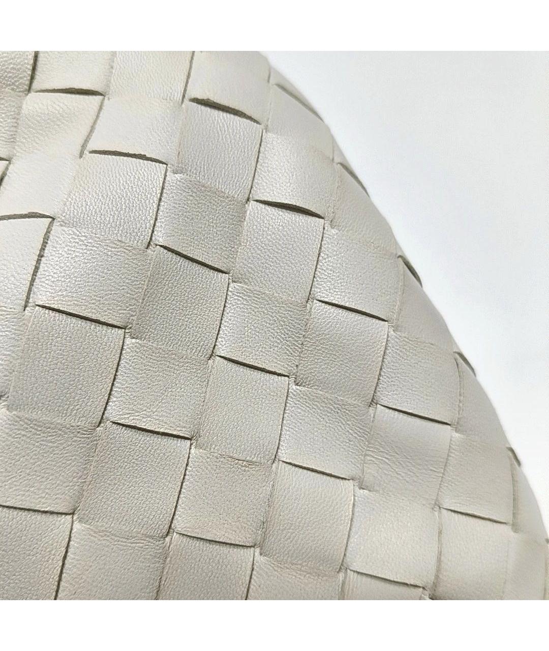 BOTTEGA VENETA Белая кожаная сумка с короткими ручками, фото 8
