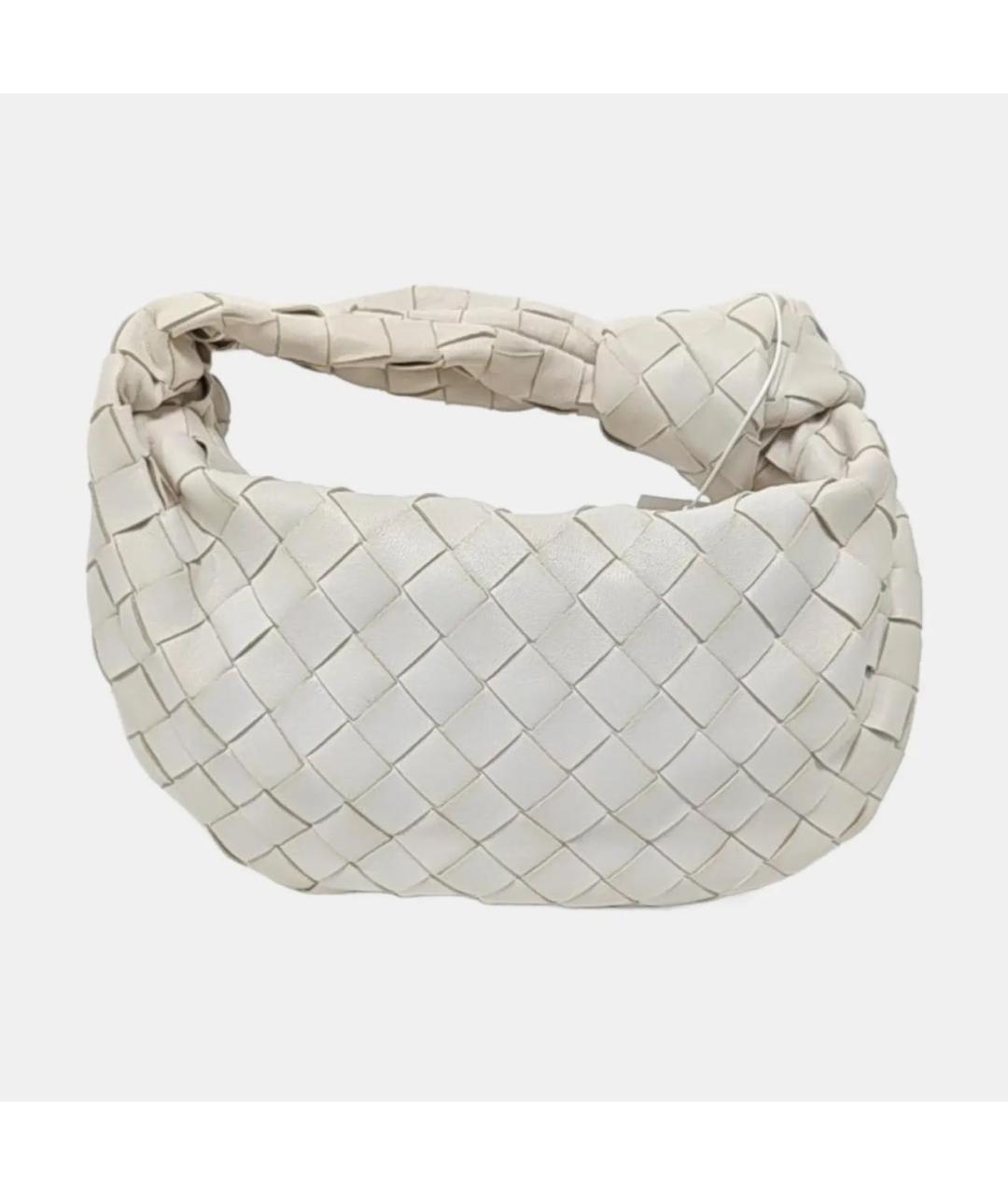 BOTTEGA VENETA Белая кожаная сумка с короткими ручками, фото 4